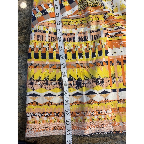 Plenty by Tracy Reese Abstract Print Sleeveless Dress Yellow Cocktail Sz 8 - Picture 5 of 7